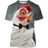3D Rooster Print Kids Short Sleeve T Shirt Round Neck Relaxed Fit Outdoor Play Summer Daily Clothing