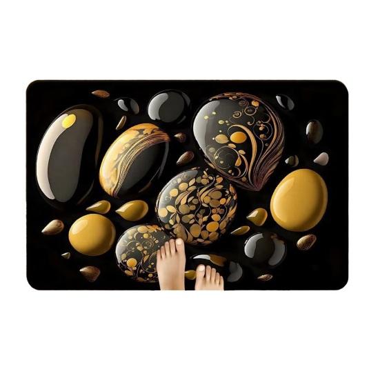 3D Оптическая Иллюзия Коврик для Ванной Нескользящий Коврик для Ванной с Рисунком Гальки Быстросохнущий Абсорбирующий Напольный Коврик для Ванной Ванны Душа Раковины