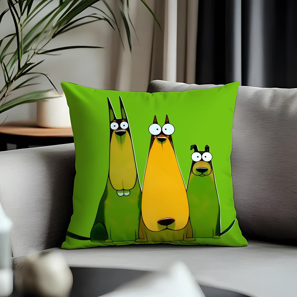 Fashion DDoberman Pinscherful Cushion Cover Antidustmite Pillowcase Invisible Zipper Silky Short Plush Sofa Cushion Cover