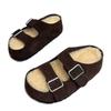 Women Fur Slippers Flats Platform Suede Shoes Casual New 2025 Trend Winter Shoes Walking Cozy Open Toe Woman Flip Flops