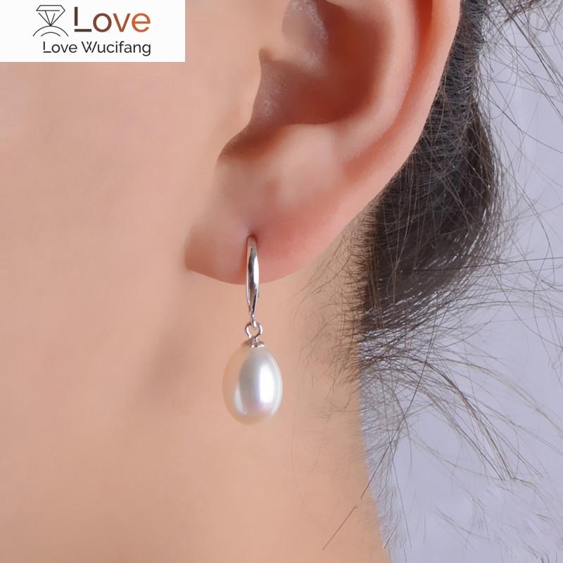 Real Freshwater Gray Pearl Earrings For Women ,Wedding 925 Sterling Silver Jewelry Black Natural Pearl Earring Girl Birthday Gift