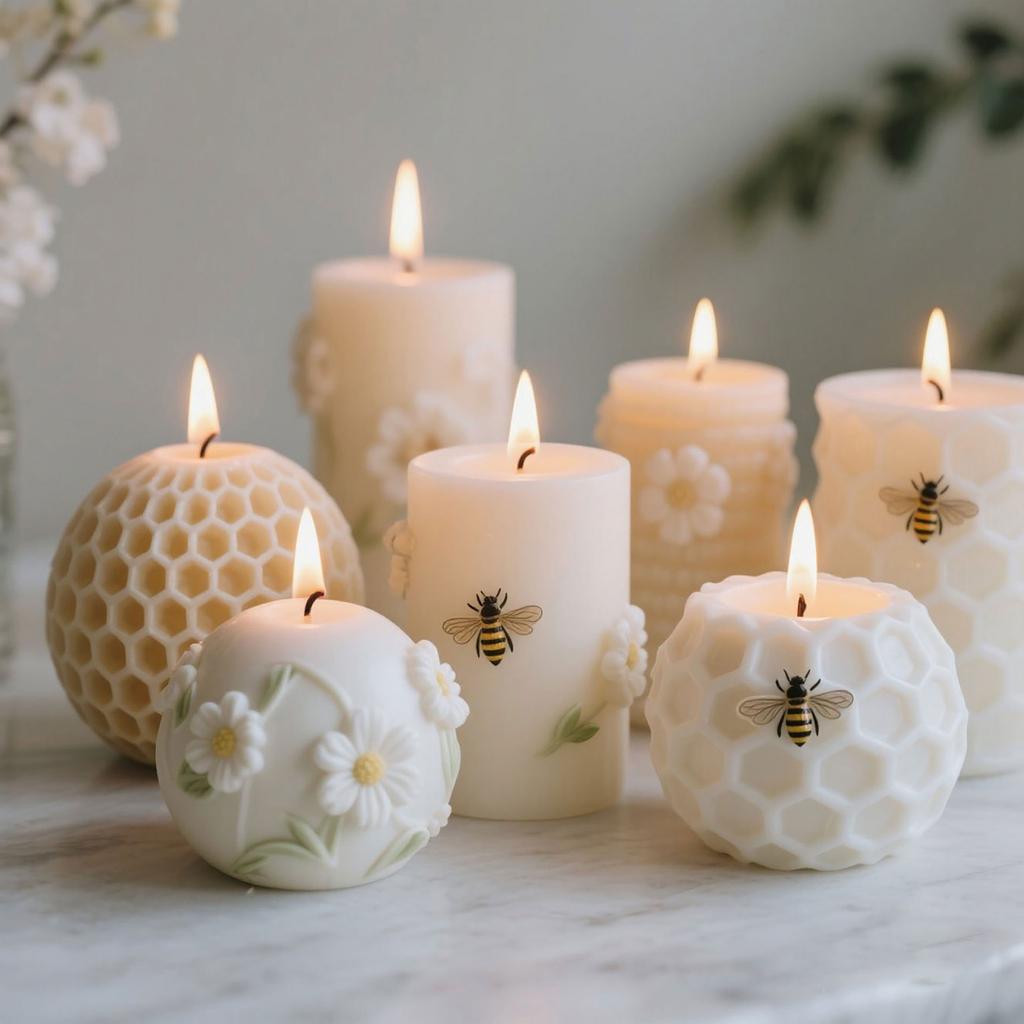 Embossed Honeycomb Candle Molds Cylinder Candle Silicone Molds for Epoxy Resin Making Candle Soap Gypsum Silicone Molds