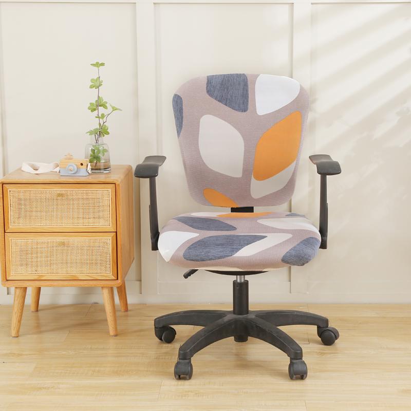 Чехол на офисное кресло с принтом, сплит, спандекс, пыленепроницаемый, чехлы для сидений, эластичный чехол для гостиной