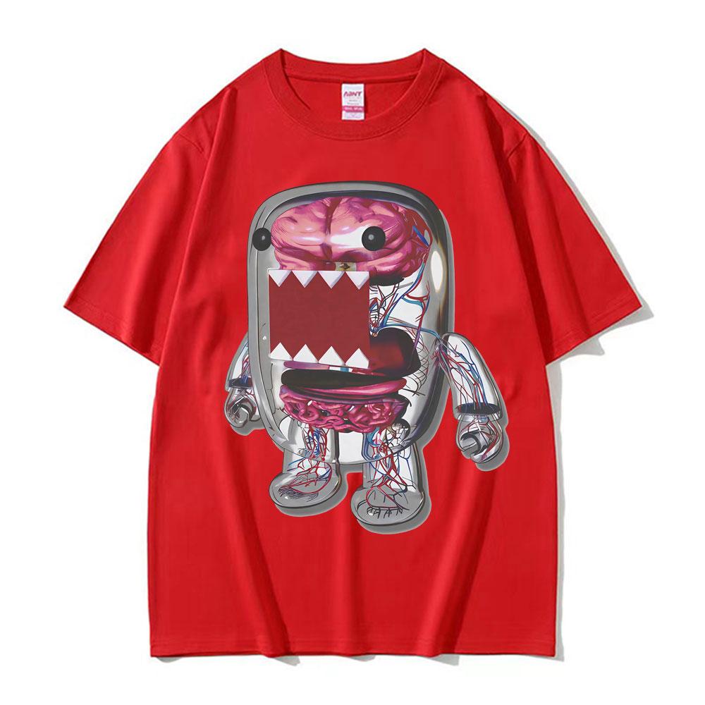 Футболка Domo Y2k в японском стиле с графическим рисунком, в стиле рейв-панк, классическая летняя футболка для мужчин, винтажные футболки унисекс.