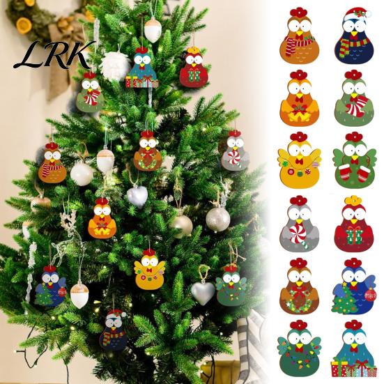 Мягкие Праздничные Украшения для Дома 12/24/36 шт. Рождественские Украшения Цыплята, Деревянные Мультяшные Украшения на Елку, Декоративные Фото Реквизиты Милые Подвесные Украшения для Детей