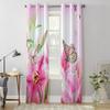 Lilies And Butterfly Window Curtain For Living Room Bedroom Decoration Curtains Luxury Kitchen Valance Curtains