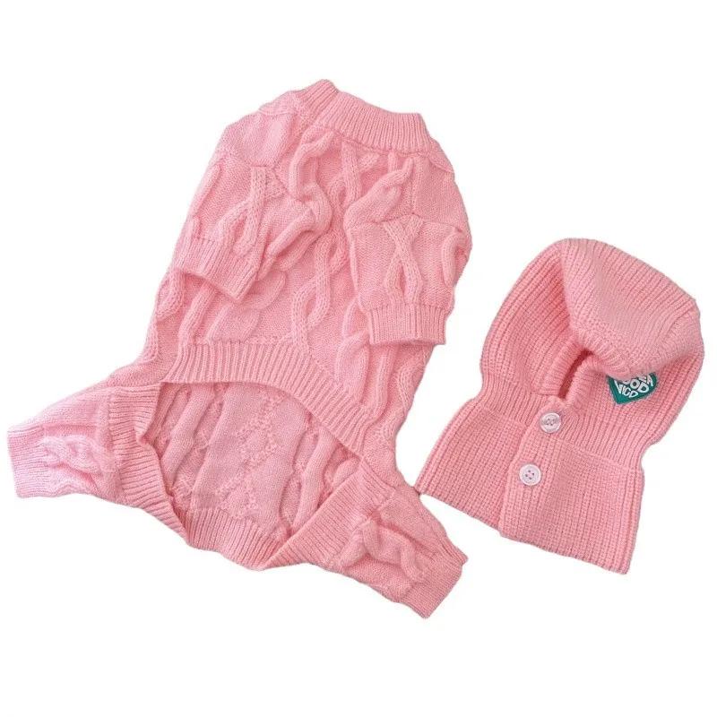 Зимняя одежда для собак Вязаная одежда для питомцев и шапка Для маленьких средних собак Чихуахуа Щенок Свитер для питомца Йоркширский Чистокровный Свитер для собаки