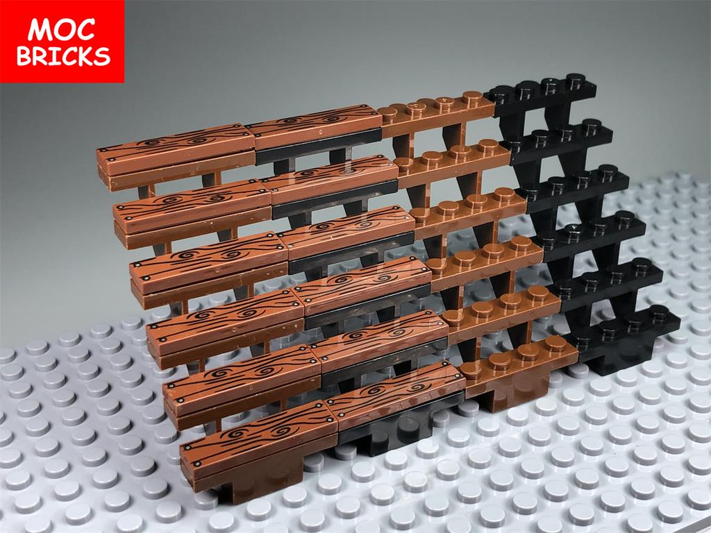 Нетоксичные кубики Moc Лестница 7x4x6 Деревянный домик Строительные блоки 2431 30134 Городская архитектура Собираемые части Детские игрушки