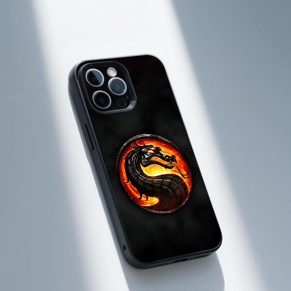 M-Mortal K-Kombat Logo Phone Case For iPhone 16,15,14,13,12,11,Pro,Max,Plus,X,XS,SE,E,Mini,Soft Silicone Black Case