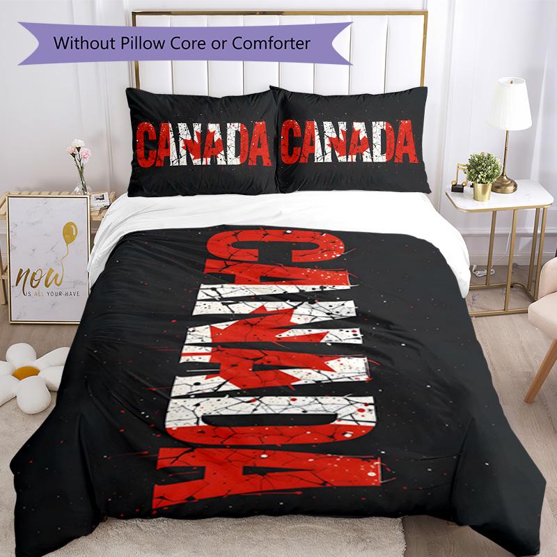 Canada 3pcs Bedding Set Duvet Cover Closure Includes 1 Duvet Cover & 2 Pillowcases for All Seasons Bedroom Home Dorm Decor