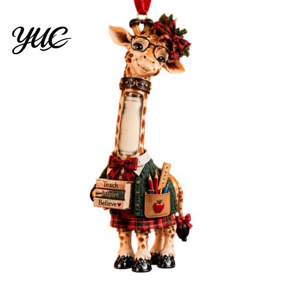 Acrylic Hanging Ornaments Giraffe Christmas Money Holder Ornament, Cash Clip Decor for Space Saving Tree Bag Car, Cute Career Figurine, Decorations