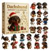 Адвент-календарь «Такса 2025», 24 дня до Рождества, акриловый милый декор на праздничную елку с таксой для любителей собак