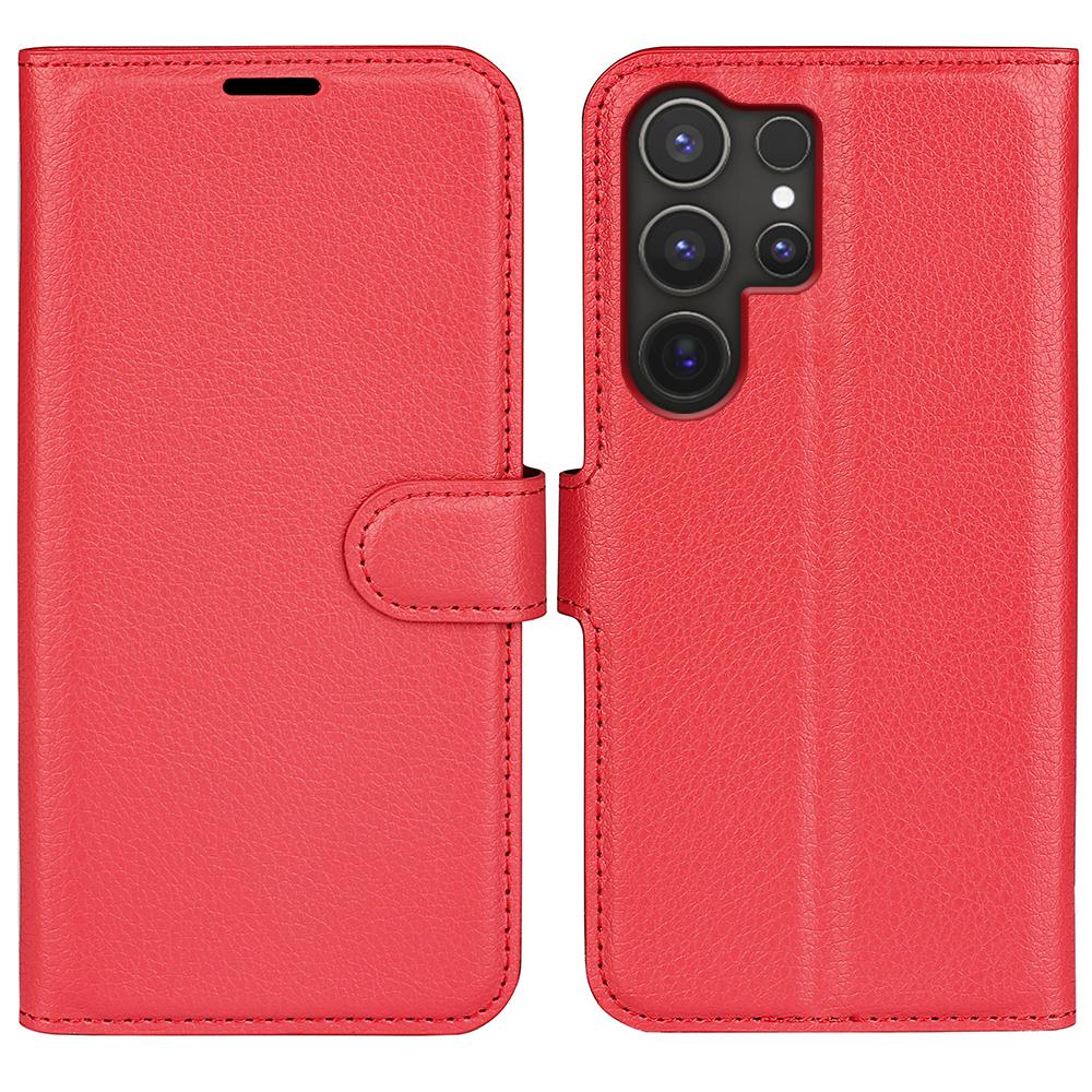 For Samsung Galaxy S24 Ultra Wallet Case Litchi Texture Shockproof Leather Flip Stand Phone Cover