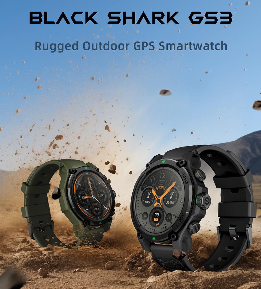 Умные спортивные часы Black Shark GS3 Новые 1,43-дюймовый сенсорный экран Мониторинг здоровья С поддержкой системы GPS: Android iOS HarmonyOS 400 мВтч