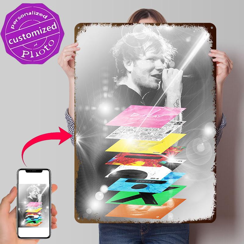 Ed Sheeran Personalized D Textured Metal Poster Wall Art Vintage Tin Signs for Decor Luxury Decoration Home Decor Items House