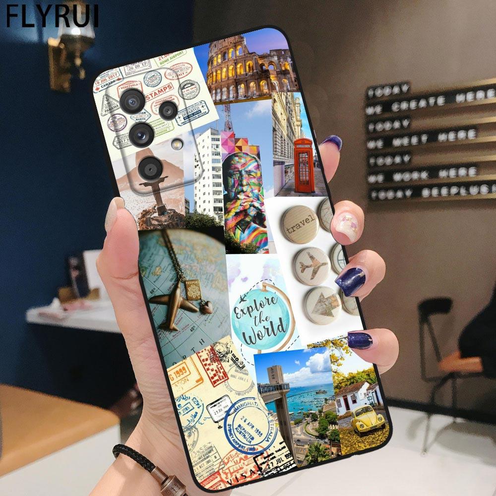 W-Мир M-Карта Путешествие Самолет Телефон Чехол Для Samsung Galaxy S24 S23 S22 S21 S20 Fe Ультра S10 S10e Плюс Лайт 5G Чехол Funda