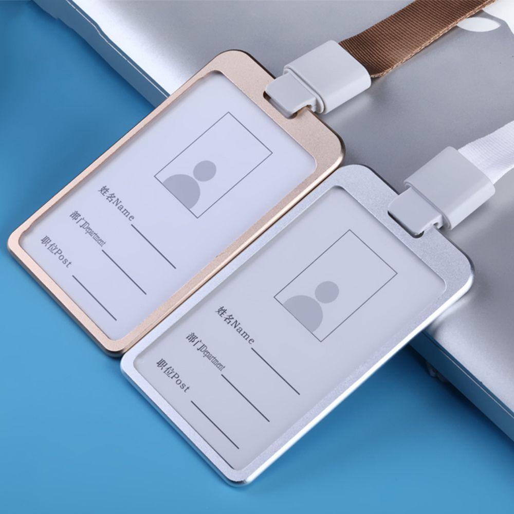 Zinc Zinc Alloy Security Identity Business Certificate Cover Work Badge ID Card Holder Pass Tag with Lanyard