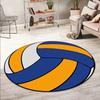 Круглый ковер на тему мячей для спорта, волейбол, бейсбол, баскетбол, теннис, ковер для ежедневного домашнего декора пола, нескользящий коврик для гостиной