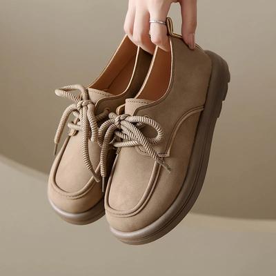 Удобные и элегантные женские туфли на плоской подошве, обувь на платформе, женские лоферы в британском стиле, с круглым носком, повседневные кроссовки, осенние, в стиле ретро