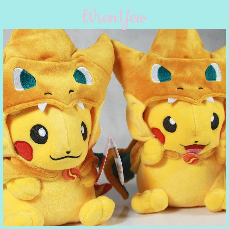 Plush Cosplay Pikachu Toys Mega Pokemon Cos Charizard Soft Stuffed Toy Kids