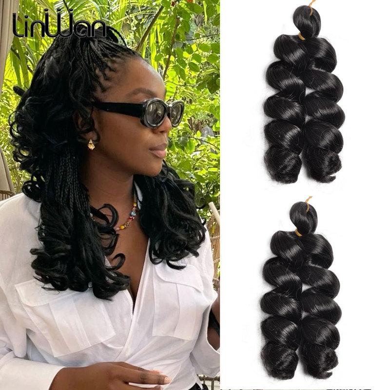 French Curly Braiding Hair Synthetic Pre Stretched Bouncy Braiding Hair Easy Braid Curl Braids Lightweight Wavy Hair Extensions