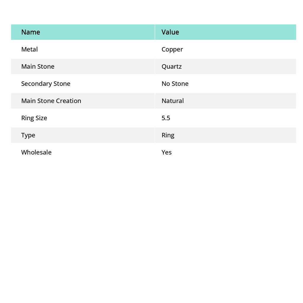 Natural Strawberry Quartz Gemstone Copper Wire Wrap Gift Ring Size 5.5 G5K84