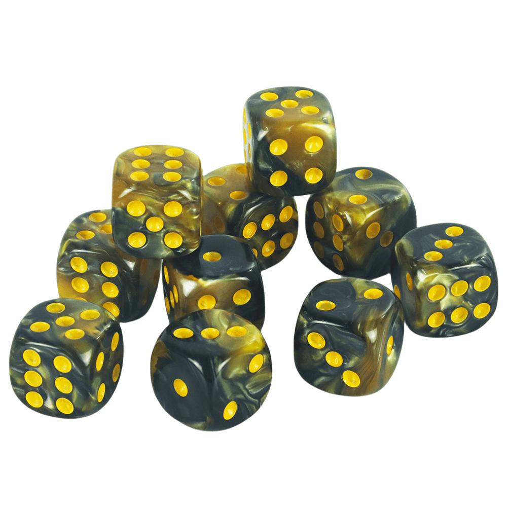 Premium Quality Round Dot D6 Dice Set for Table Board Gaming - 12mm Mixed Color, Pack of 10