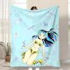 Anime Game Urusei Yatsura Throw Kid-Friendly Flannel Throw Blanket Soft Warm Anti-Static Washable All Season