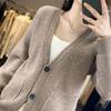 European Women's Winter Sweater - 100% Pure Wool Cardigan, Cashmere Knitwear, Short Coat