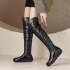 Осенне-зимние женские ботфорты до колена, водонепроницаемые, нескользящие, теплые пуховые зимние ботинки, демисезонные хлопковые ботинки, большой размер