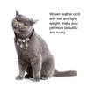 Adjustable Dog Woven Collar Pet Cat Necklace with Bells Gift Pet Supplies