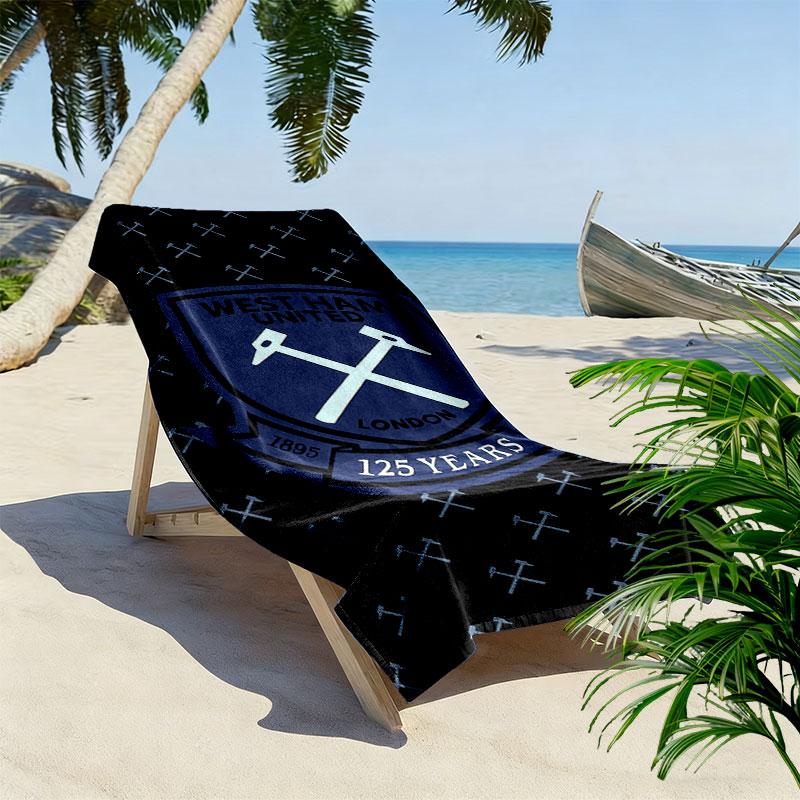 WHUFC logo Print Beach Towel, Large Soft Quick Dry Towel for Beach Camping Swimming