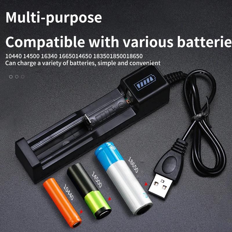 18650 Battery Charger 1/2/4 Slots Dual 18650 Charging 3.7V Rechargeable Lithium Battery USB Charger For 16340 14500 18650