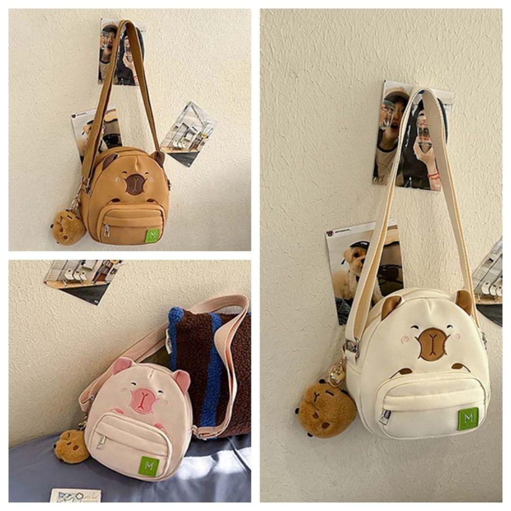 Anti-splash Water Cartoon Shoulder Pouch Plush Doll Pendant Creative Crossbody Bag Women