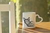 Havana Brown – Cat mug, adorable heart-shaped handle mug | Art-Dog