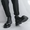 Модные Высококачественные Ботинки из Кожи на Толстой Подошве с Высоким Голенищем Модные Деловые Заостренные Мужские Ботинки Комфортные Универсальные Кожаные Ботинки Челси