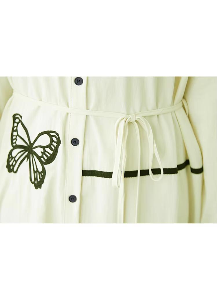 Xitao Однобортное платье с вышивкой и лацканами GYX1514