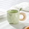 High-looking Mug with Lid Spoon Cute Girl Ceramic Coffee Cup Couple Office Breakfast Cup