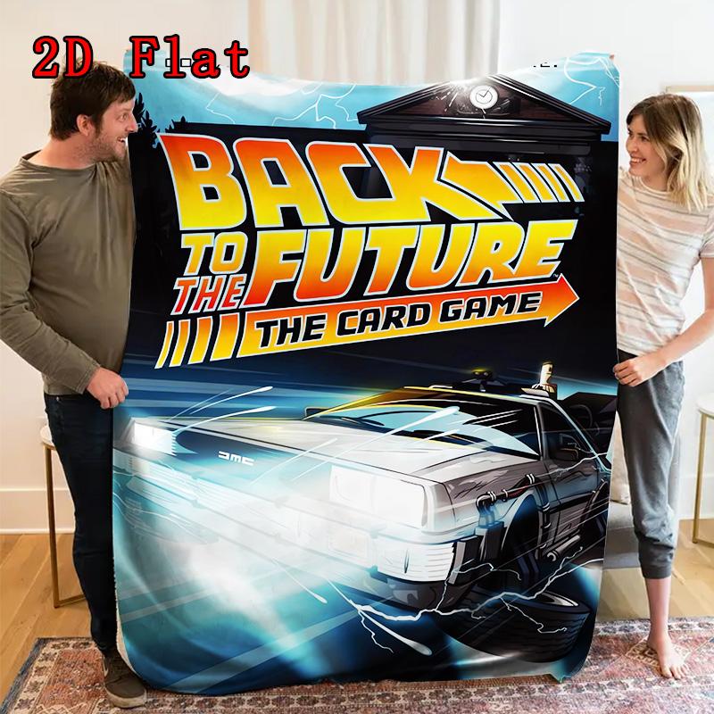 Back to the Future 2D Flat Pattern Flannel Blanket High quality All Seasons Warmth and Comfort Perfect for Christmas Gifts.SMT0917480