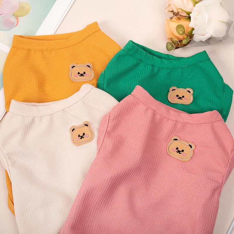 Summer Thin Sleeveless Vest Small Dog Teddy Pomeranian Bi Bear Pet Cat Dog Clothing