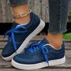 Large Size Solid Color Women's Shoes, New Casual Sports Single Shoes, Flat-bottomed Lace-up Single Shoes