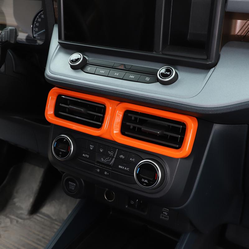 Для Ford Maverick 2022-2023 ABS матовый черный автомобиль с центральным управлением, выходная рамка для кондиционера, накладка, наклейка на автомобиль
