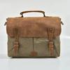 Высококачественный портативный портфель из кожи с холстом, американская ретро-сумка через плечо, многоцелевая сумка-мессенджер
