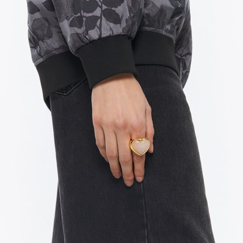 BIMBA Y LOLA [24SS] BIMBA Y LOLA Розовое Кольцо с Каменным Сердцем B245AIR005PKD