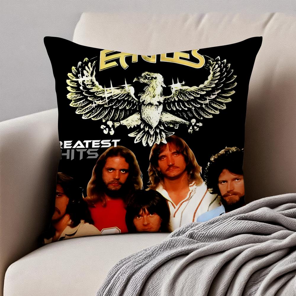 Классическая рок-группа Т-The Eagles Наволочка Подушка Защита от пылевых клещей Невидимая молния Короткий плюш Подушка для дивана