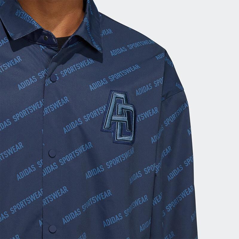 adidas Повседневная однобортная куртка с лацканами с длинным рукавом Мужские куртки синие IB2749