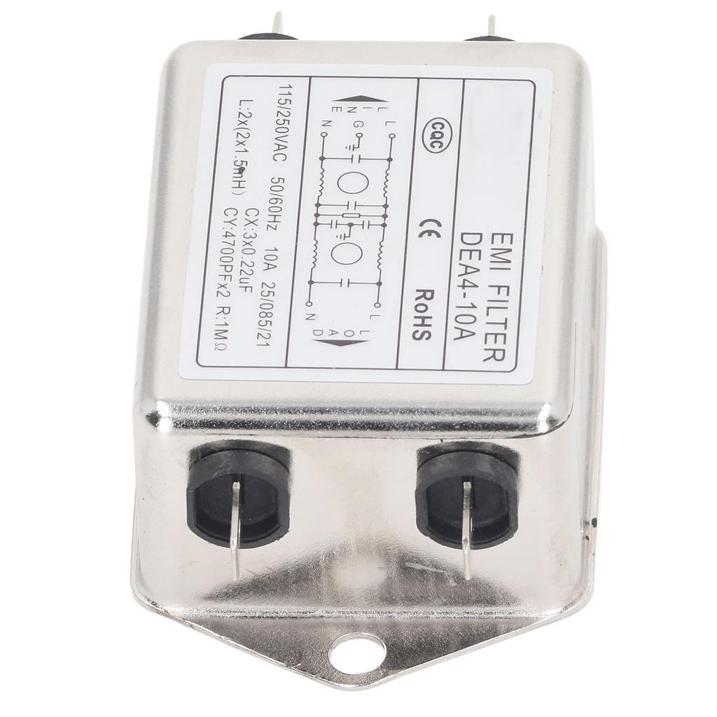 Фильтр электромагнитных помех, подавитель шума, однофазный очиститель звука переменного тока AC115V250V 5060Hz 10A, тип микросхемы