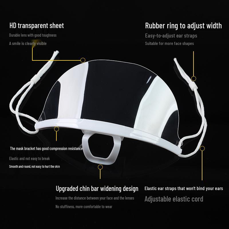 Прозрачная маска-улыбка с защитой от запотевания для использования в сфере общественного питания и на кухне