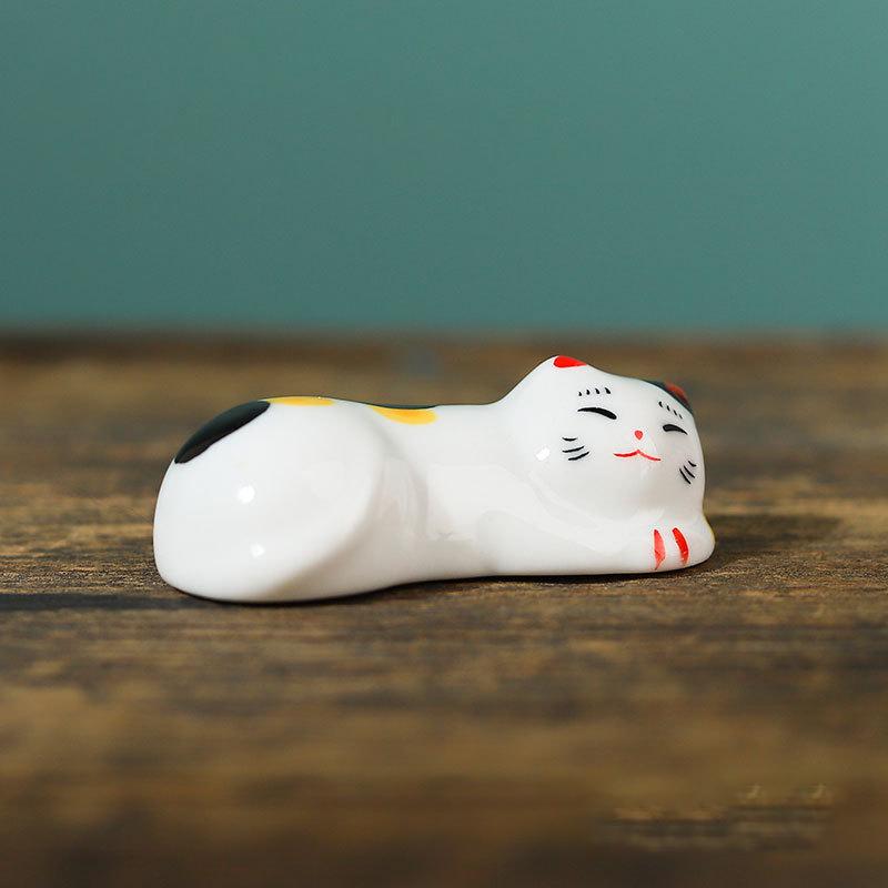 Мини-милые животные, кисть для рисования, подставка для ручек, керамические украшения, держатель для ручек для китайской каллиграфии, подушка для ручек, новинка