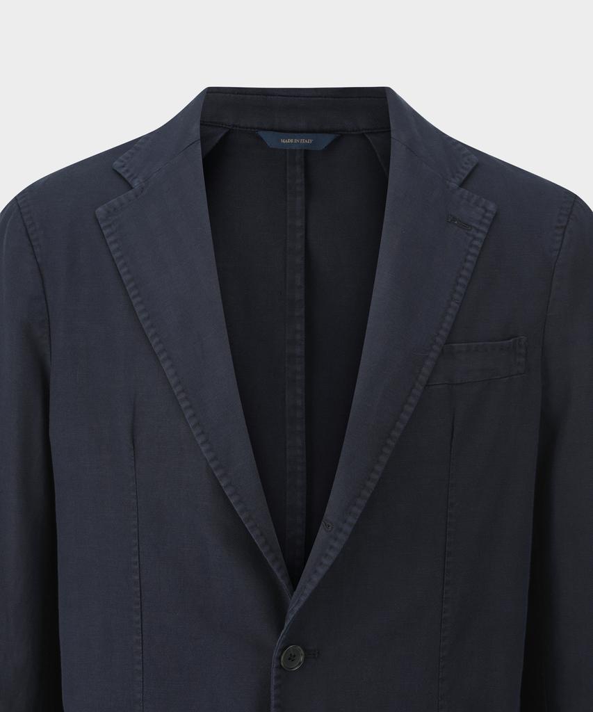 BROOKS BROTHERS Cotton Linen Herringbone Jacket (Navy) (Bbjsmmg101)